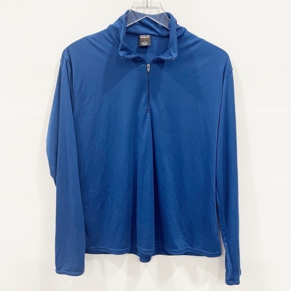 Vintage Patagonia Capilene Blue 1/4 Zip Long Sleeve Pullover Size Large Fall ‘96 - Picture 1 of 5